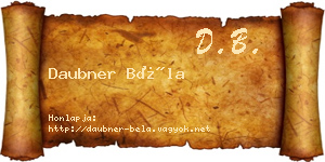 Daubner Béla névjegykártya