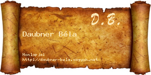 Daubner Béla névjegykártya